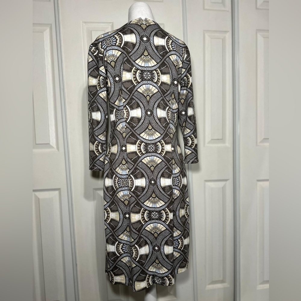 J. McLaughlin Chocolate/Tan Devon Dress Women’s Medium - Picture 5 of 8